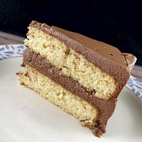Old-Fashioned Yellow Cake with Chocolate Icing